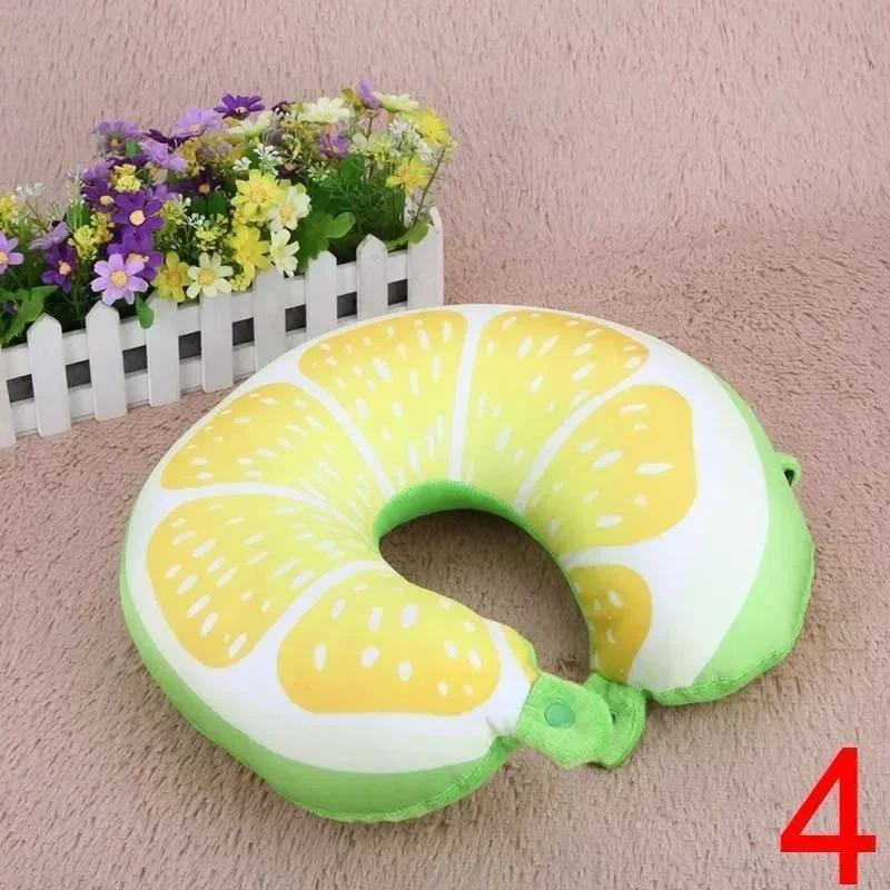 Travel Portable Fruit U-shaped Pillow Cushion Nanoparticle Neck Pillow Office Cervical Pillow Fruit Pattern Travel Pillow