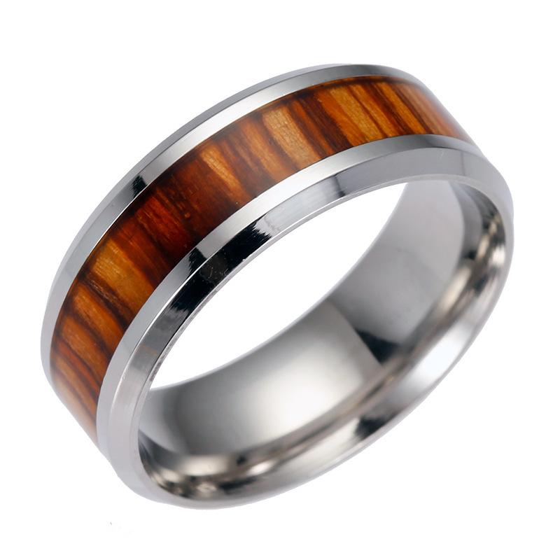 European & American-Style Teak Titanium Wedding Rings