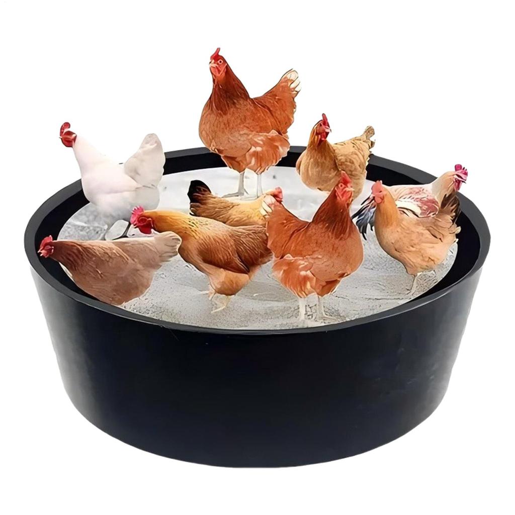 25 Inch Chicken Dust Bath Tub Plastic Chicken Sand Bath Tub Adjustable Bottomless Chick Coop Cleaning Container Accessories