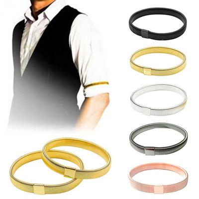 2pcs Elastic Metal Arm Bands Non-slip Garter Elasticated Band New Shirt Sleeve Holders  Ladies