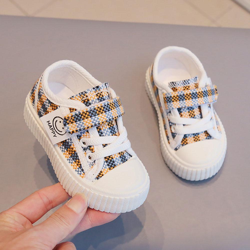 

Детские парусиновые кроссовки в клетку для детей от 1 до 12 лет, кроссовки для мальчиков и девочек, нескользящая детская спортивная обувь 25 синий