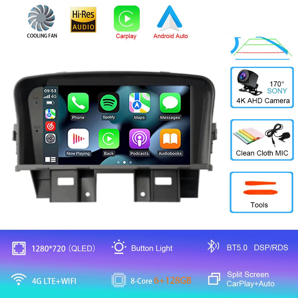 Car Radio Android 14 For Chevrolet Cruze J300 2008-2014 Multimedia Video Player QLED GPS Navigation Built-in Carplay BT RDS DSP