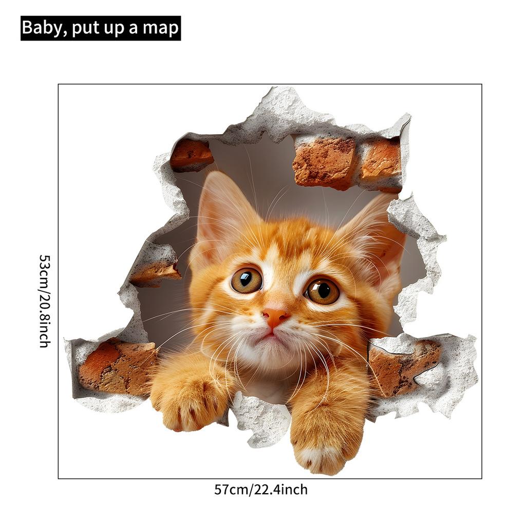 Cute Cat Wall Sticker Removable Adhesive for Kids Room Nursery Kindergarten Home Decor Wall Decals