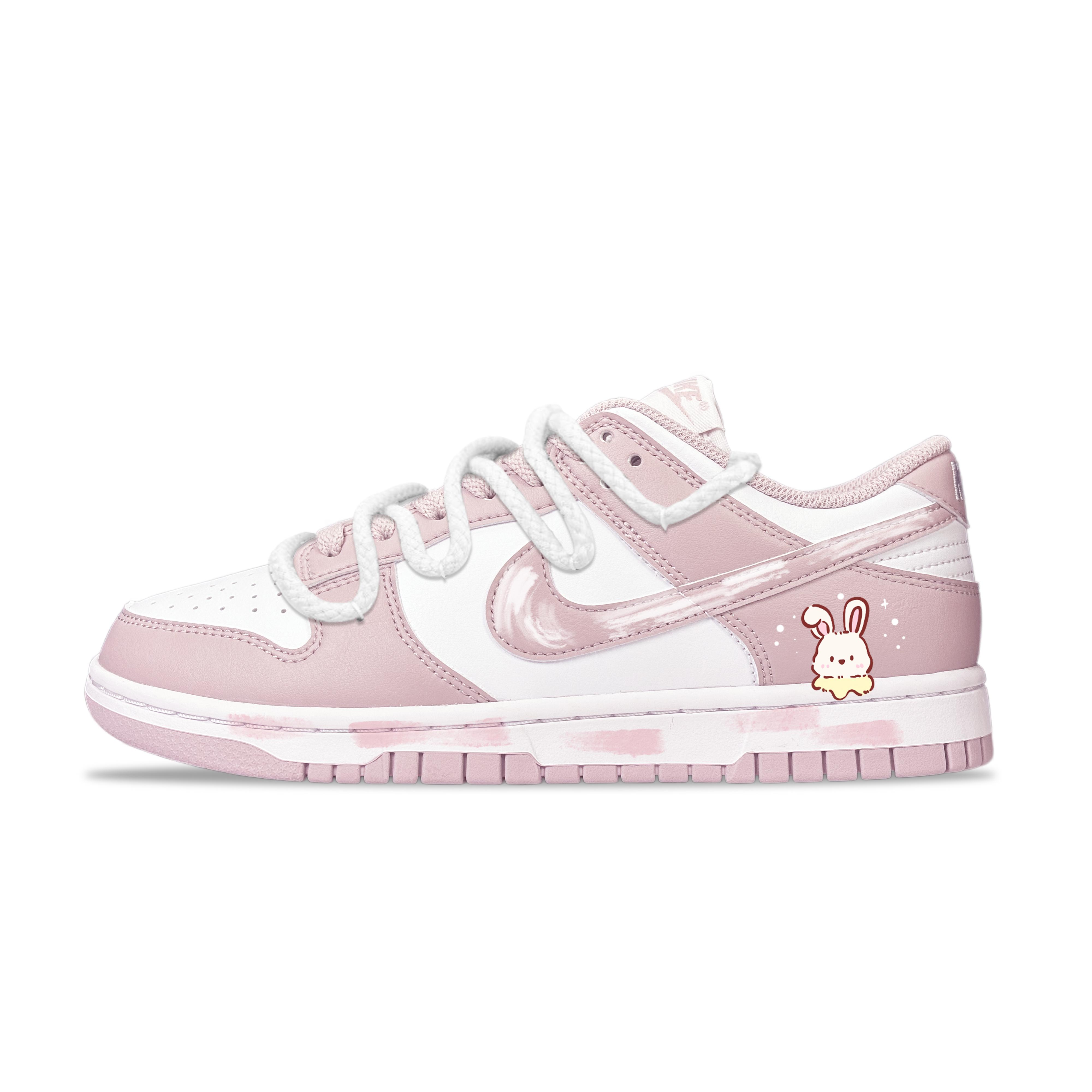 

Nike Dunk YDCC Soft Bunny Leather Cushioning Breathable Low top Skateboard Shoes Women s Pink White IM6572-103(Team501-) 40