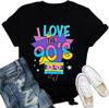 LINZEOO Womens 90s Vibe Shirt I Love 90s Tshirt Retro Music Lover Tee Tops