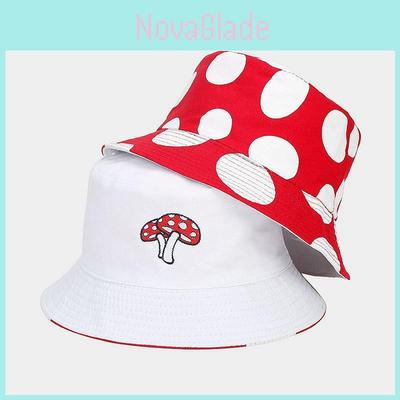Creative Mushroom Pattern Cotton Fisherman Hat With Wide Brim Sun Protection For Kids And Adults