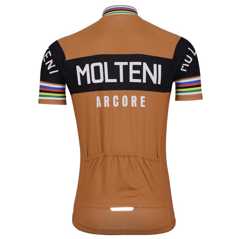 NEU 4 Stil Schwarz/Orange MOLTENI Radtrikot Top Kurzarm Straße Retro Fahrradbekleidung MTB Bike Wear VOLLER REISSVERSCHLUSS