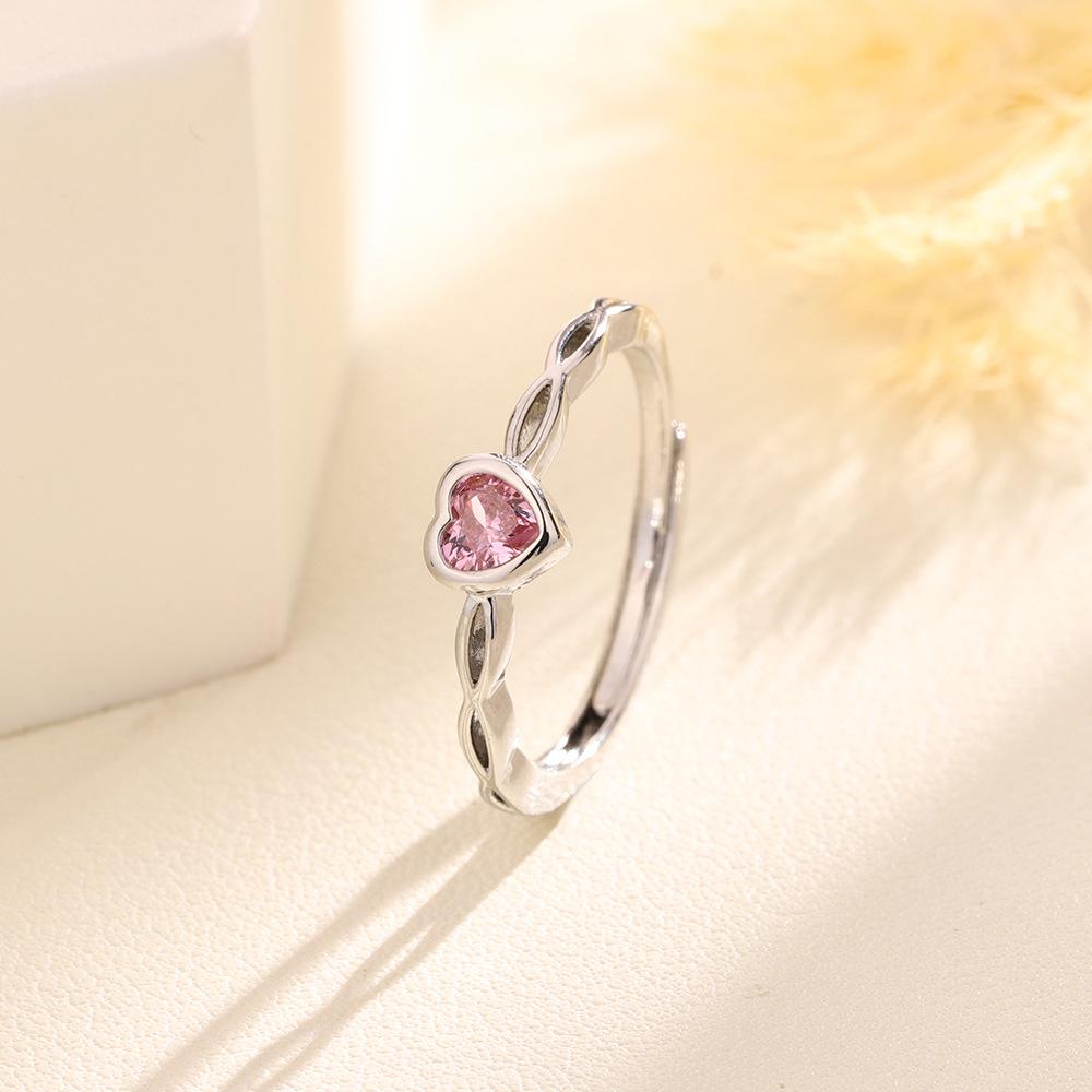 PANJBJ 925 Sterling Silver Four-pointed Star Shining Zircon Ring High-end Personalized Opening Adjustable Jewelry