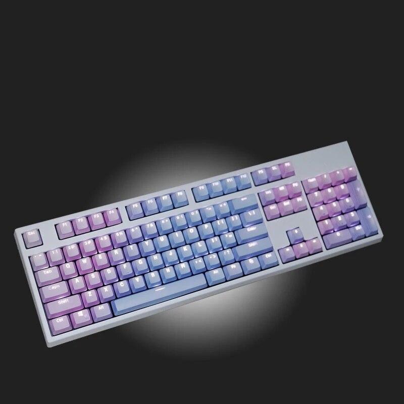 Barvy duhového přechodu Mechanická klávesnice Klávesnice PBT Ergonomické 104 kláves Olejivzdorné Náhradní krytky kláves pro dívku