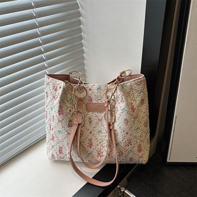 Little Fresh Fairy Canvas Bag Shoulder Handbag Small Sweet Embroidery Literary Commuter Large Capacity Vest Bag