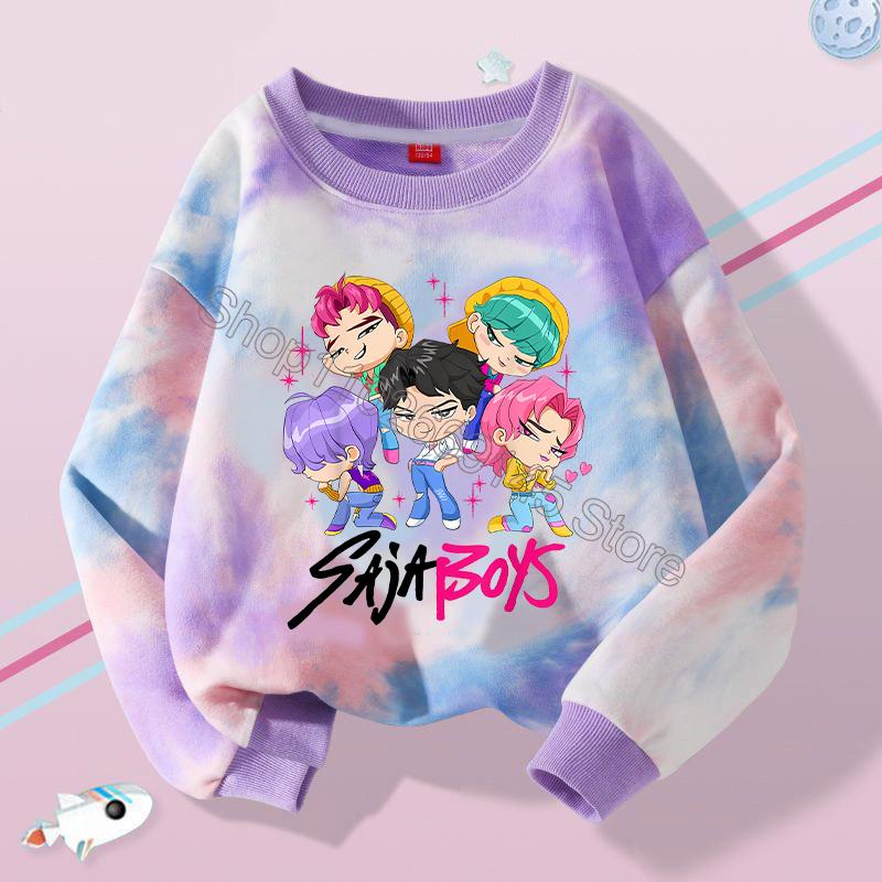 New K Pop Demon Hunters Kids Hoodie Sweatshirt Kawaii Cartoon Printed Tops Boys Autumn Long Sleeves Baby Girl Winter Clothes