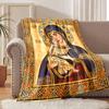 Madonna and Child Religious Artwork Faith-printed Flannel Blanket Soft and Warm Suitable for Home Travel Picnics Camping RV