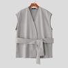INCERUN Men Sleeveless Belt Waist Casual Loose Waistcoat Vest Suit Blazer