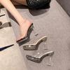 Summer New Sexy Transparent Crystal and Waterproof Table Cool Slippers Women's Wear Night Stage Catwalk High-heeled Sandals