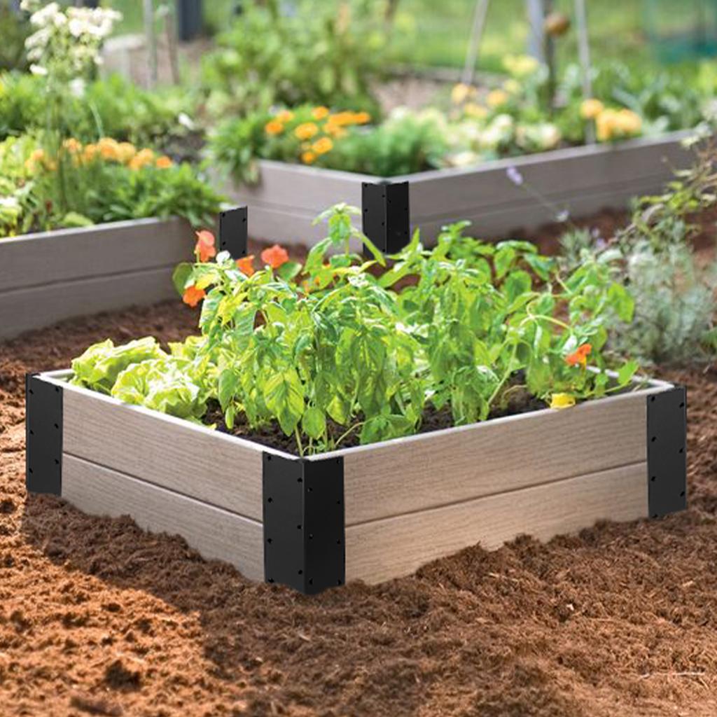 4Pcs Garden Bed Corner Bracket Noise Free Metal Garden Bed Corner Bracket Connector with Screws Rustproof Furniture Right Angle