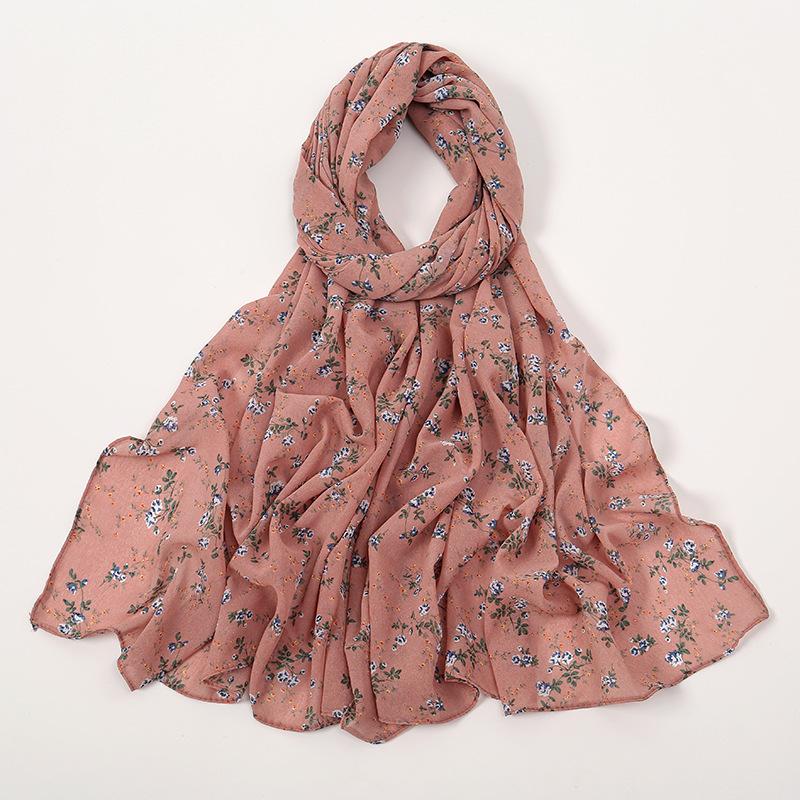 180*70cm Unique Women's Floral Scarves Lightweight Sheer Silky Feeling shawl Chiffon Flowers Printed Scarf