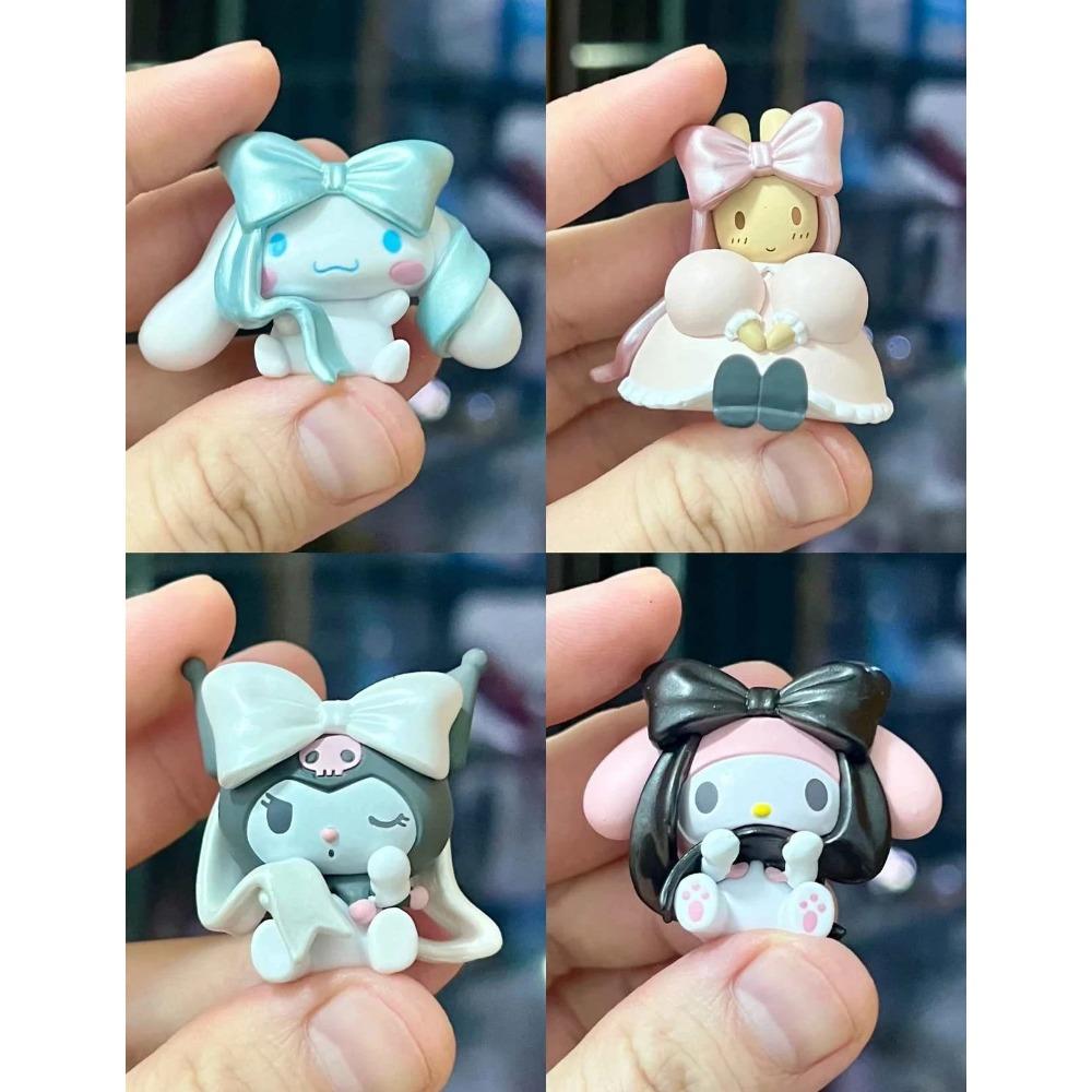 New Bowknot And Yoga Kuromi Cinnamoroll Blind Box Kawaii Mini Decorative Action Figure Trendy Toys Cute Girls Birthday Gift