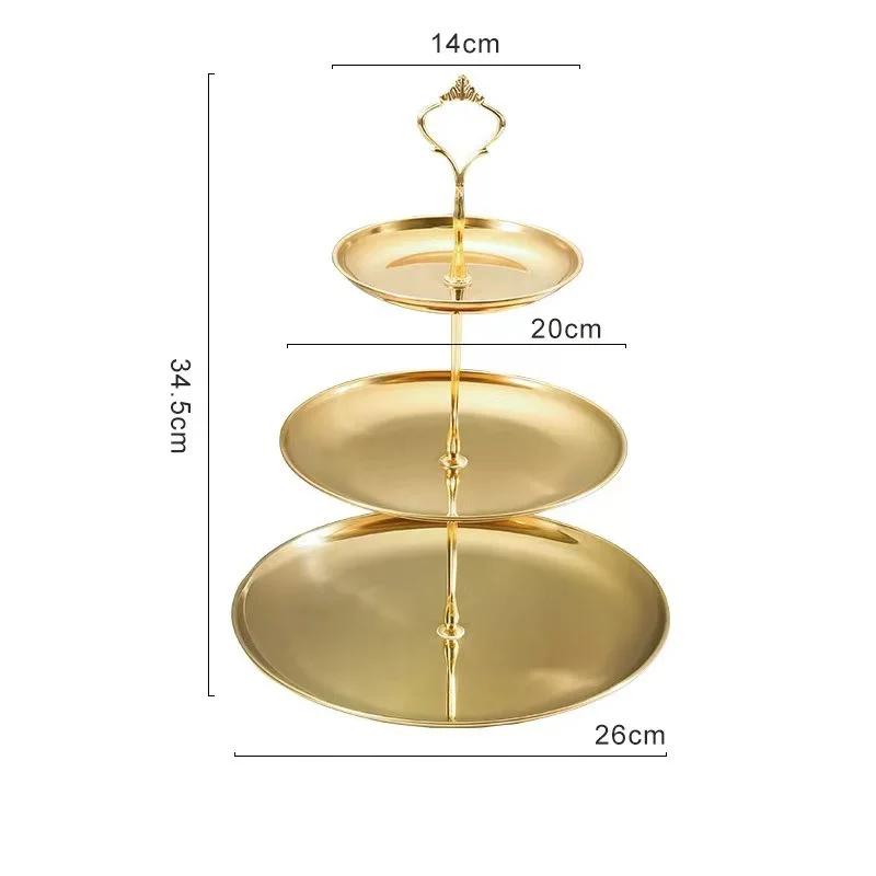 2/3 Layer Stainless Steel Cake Stand Fruit Cake Tray Restaurant Detachable Snack Candy Plate Wedding Party Dessert Display Stand