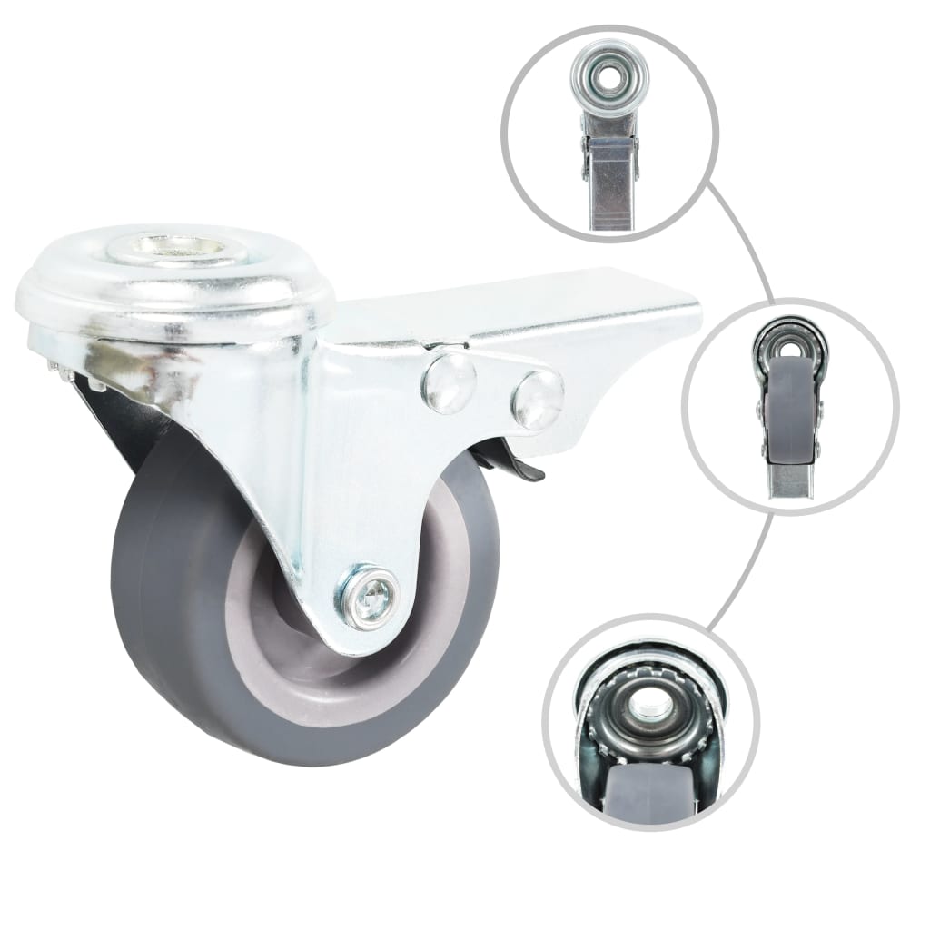 Vidaxl 16 Swivel Castors With Hole for Screw, 50 Mm