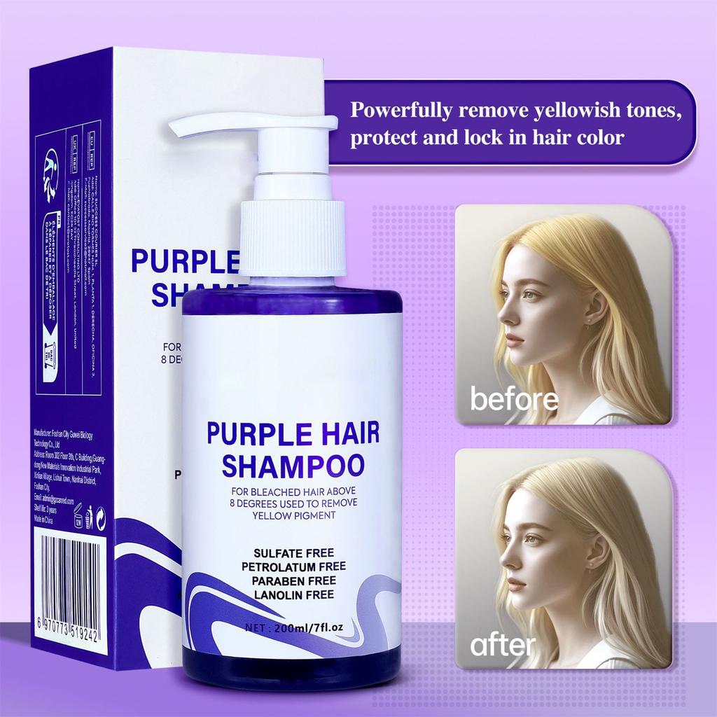 Shampooing violet nourrissant et adoucissant pour cheveux décolorés