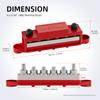 400A Bus Bar 12V Power Distribution Block 6 x 5/16" (M8) Terminal Studs 12 Volt Marine Bus Bar Positive and Negative for Boat Fuses4