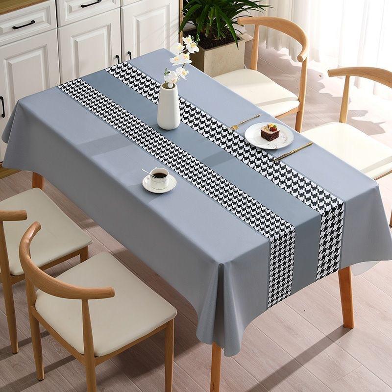 Nappe Rectangulaire Pied-de-Poule Classique Imperméable Résistante à l'Huile et aux Taches Lavable sans Essuyage Housse de Table de Cuisine Décoration de Maison