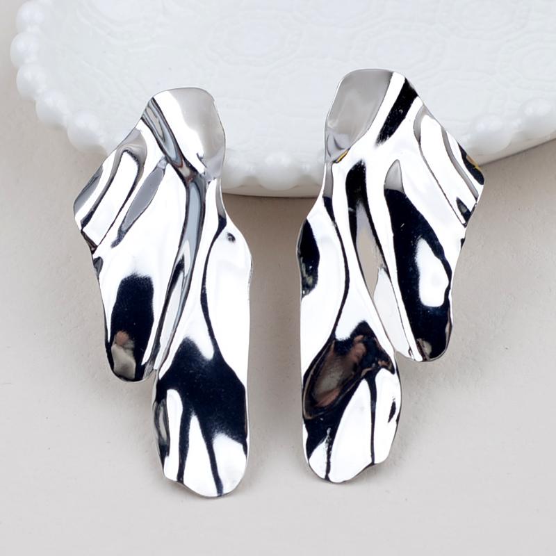 

Trendy Big Long Statement Earrings for Women European Exaggerate Irregularity Geometric Metal Drop Earring Party Vintage Zircon