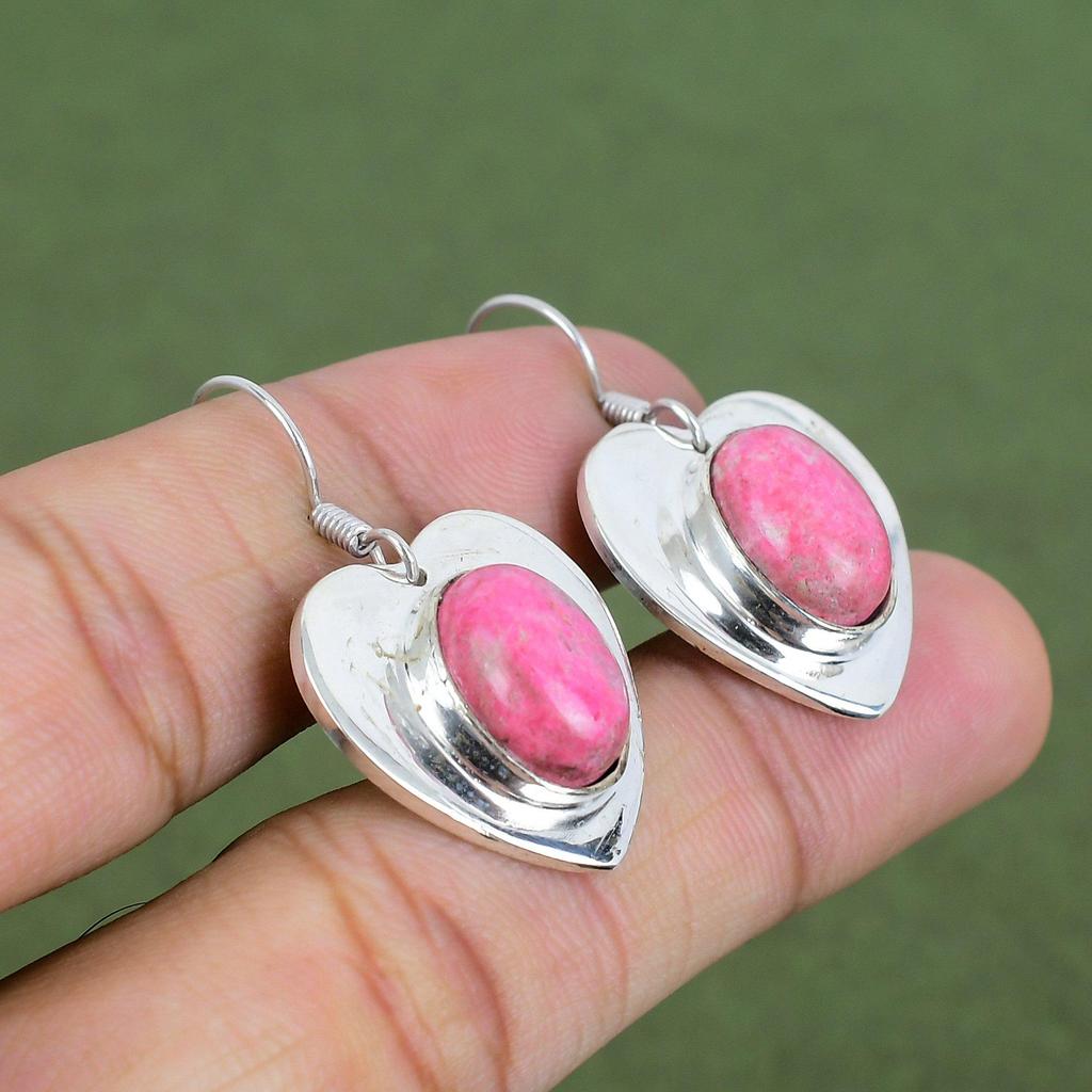 Thulite Earring 925 Sterling Silver Earring Unique Earrings Thulite Gemstone Jewelry Latest Design Earring Handmade Jewelry Gifts For Friend