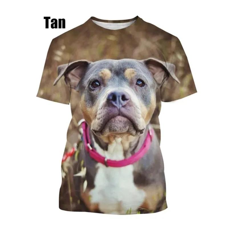 Yeni Moda Pit Bull 3D Baskılı Tişörtler Yaz Rahat Erkek Kadın Hip Hop Nefes Alabilir Kısa Kollu Trend Unisex Üstler Tişört