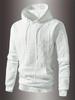 Men's Trendy Waffle Textured Hooded Baseball Jacket - Hong Kong Style Loose Fit Casual Pullover