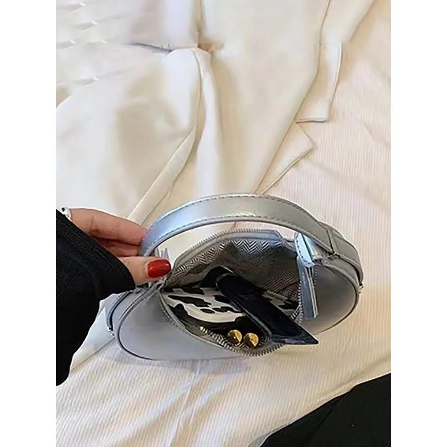 Genți de umăr la modă pentru femei Genți simple argintii Hobo Genți de mână ocazionale pentru femei Genți de subrat din piele PU pentru doamne noi