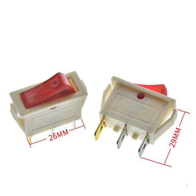 Stlxy KCD3 Rocker Switch ON-OFF 2 Position 3 Pin Electrical equipment With Light Power Switch 16A 250VAC/ 20A 125VAC