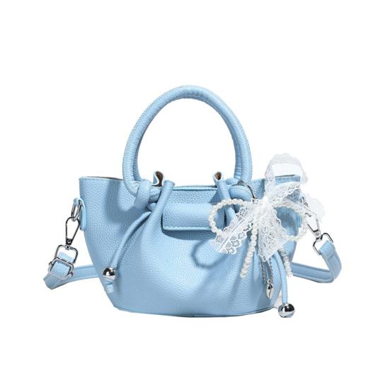 

Women Retro Handbag Solid Color Shoulder Bag Crossbody Tote with Adjustable Shoulder Strap for Commuting Party Dates синій