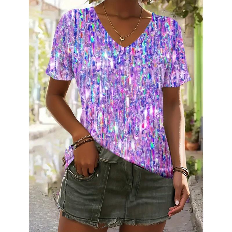 European And American Fashion Women S V-Neck Short Sleeve S