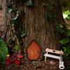Yousheng Wooden Fairy Door Miniature Fairy Garden Decoration Elf Dwarf Mini Door for Yard Art Garden Wall Tree Fence Decor