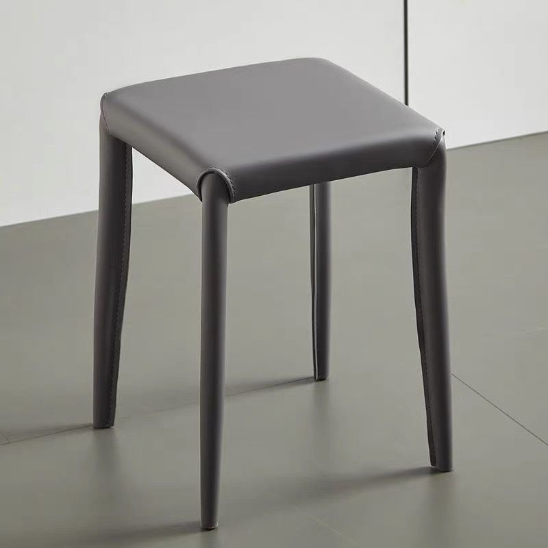 Stackable Leather Stool Modern Stools Luxury Aesthetic Living Room Dining Stool Decorative Interior Single Person Vanity Stools