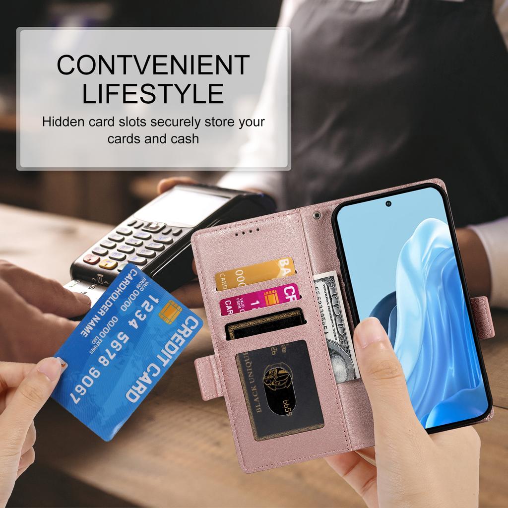 DF-010 Für Samsung Galaxy M35 5G Ständerhülle PU Leder Brieftasche Handyhülle