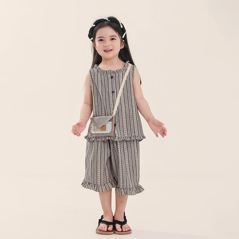 Summer Sleeveless Vest Tank Tops Shorts Set for Girls Tank Top + Shorts Kids 2 Piece Cotton Casual Outfits Set Toddler Baby Girl Cute Clothing Set