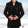 Autumn and Winter Medium and Long Lapel Thickened Men's Woolen Coat Fashionable Double Neck Woolen Coat Men