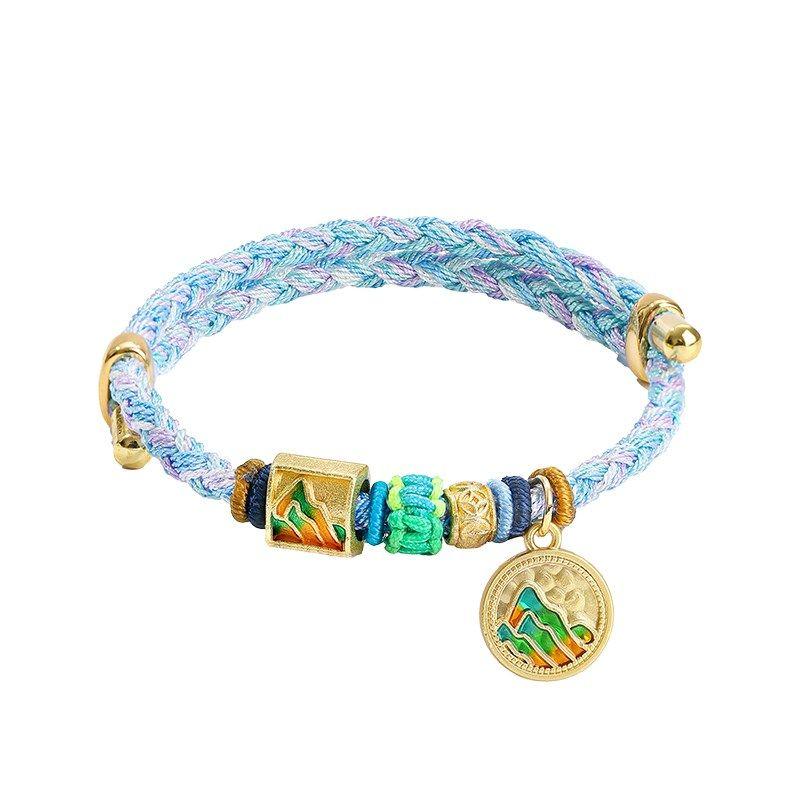 

Фестиваль лодок-драконов Синий Цветной Веревочный Регулируемый Браслет Плетеные Браслеты Браслет Подруги Ремешок для переноски Студенческая Вечеринка Браслет Мужчины Qianli Jiangshan [adjustable, chain length 18cm]]