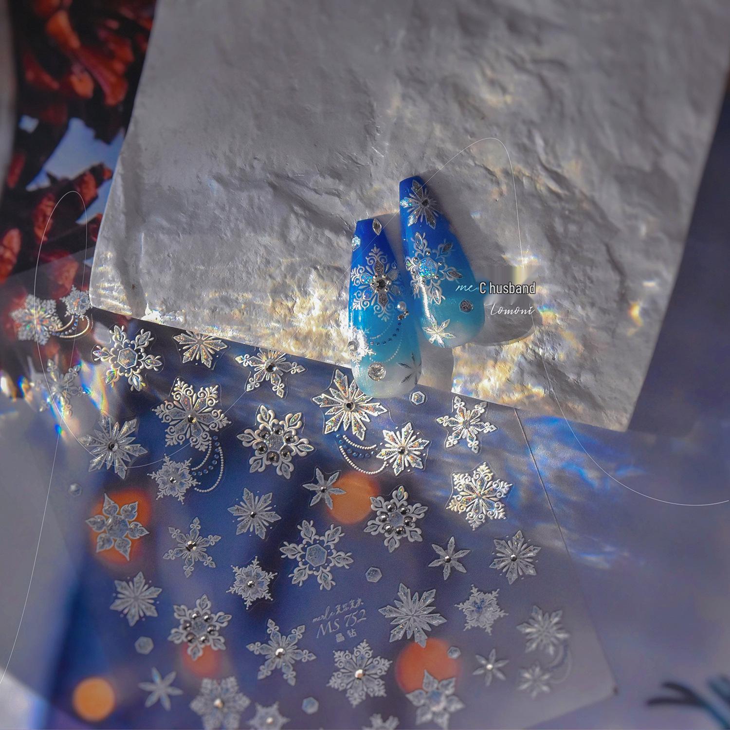

Tomoni Crystal Japanese Metal Snowflake Nail Stickers