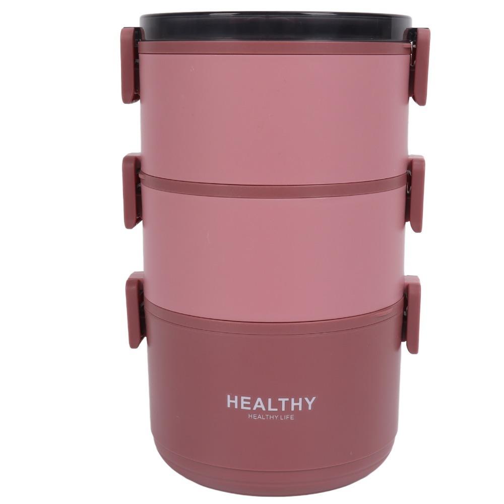 Three Layers Thermal Lunch Box 2200ml Food Jar Practical Insulated Lunch Box For Office