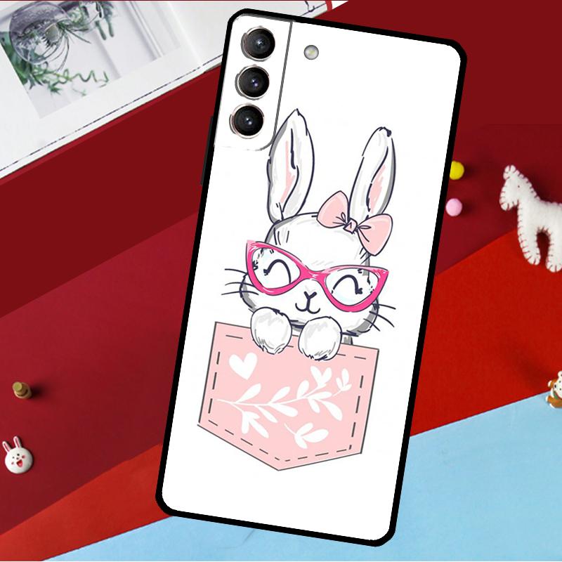 Cute Bunny Rabbit Funda For Samsung Galaxy S25 S23 S22 S20 S24 Ultra S9 S10 Plus S21 FE S25 FE Phone Case