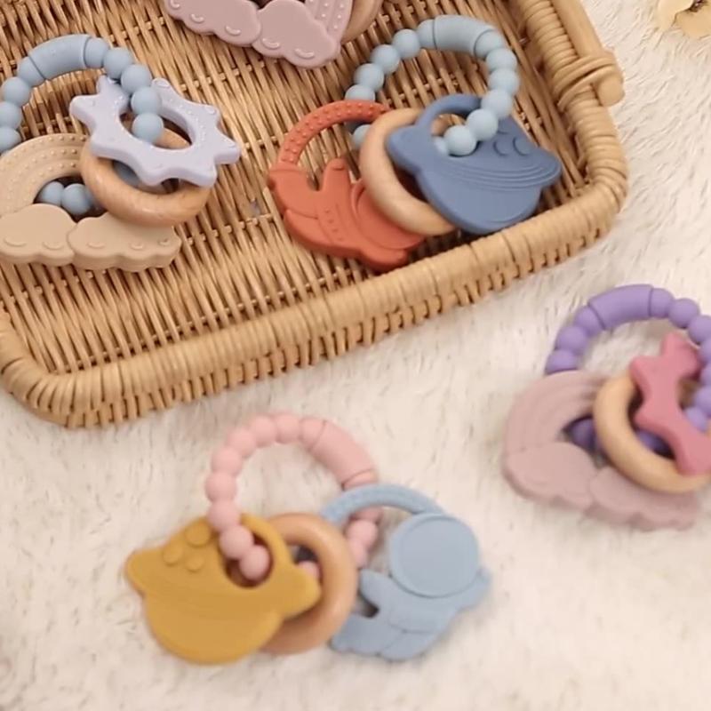 Infant Teething Relief Teether Silicone Soothing Bracelet Lovely Grasp Toy for Baby Over 3 Months Easy to Clean