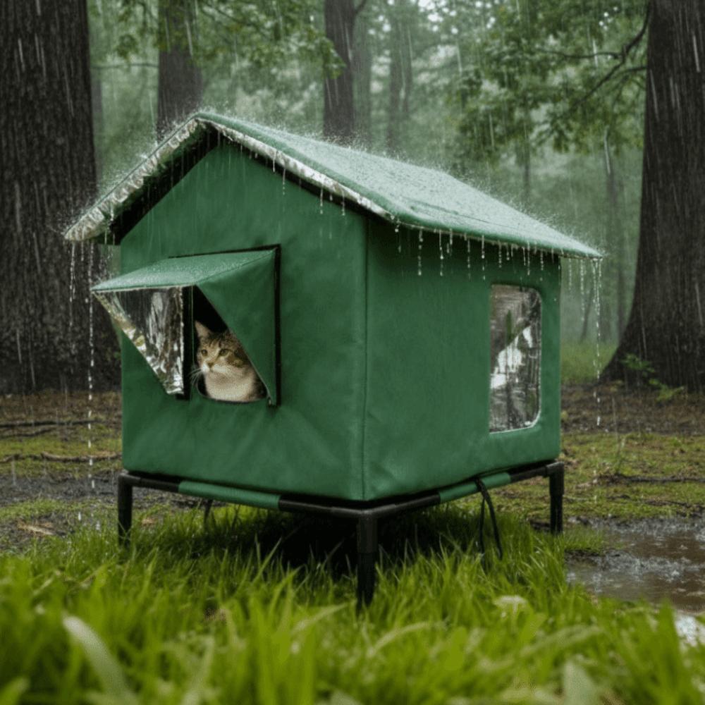 Folding Outdoor Cat Tent Warm Insulated Cat House Dog Sleeping Bed Pet Condos  All Seasons