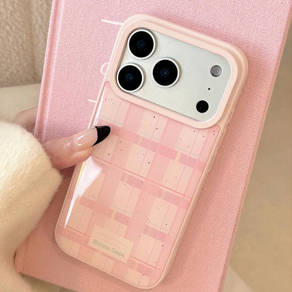 Drip Glue Powder Grid Pattern for Apple 17promax Phone Case 15 for IPhone 16 for Huawei for Samsung 13 Sweet Korean Series
