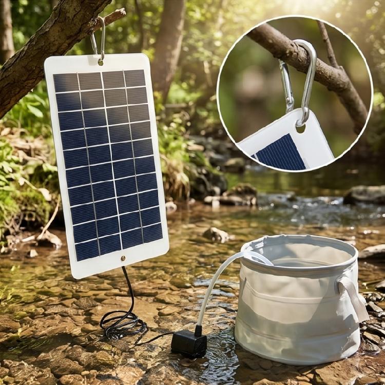 Garden Pond Solar Water Pump Kit, 4.5W Monocrystalline Module, 5V Water Pump, 170L/H Flow, 1M Head for Outdoor Water Areas and Display Planning