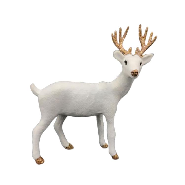 Christmas Deer Figurines,Deer Animal Model,Realistic Reindeer Figurines with Glittered Antler and Feet Centerpieces
