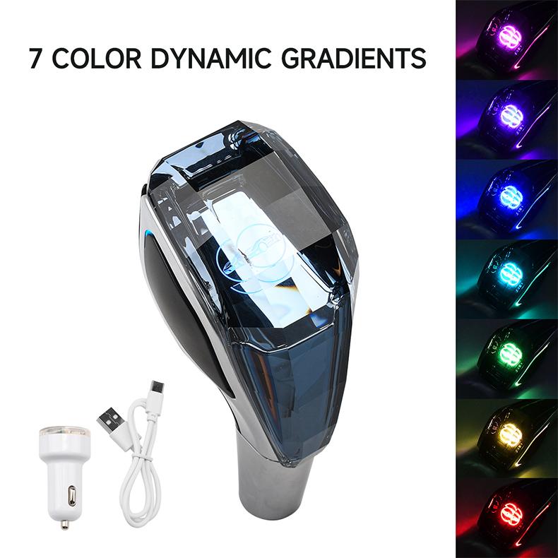 Car Universal Crystal Handle Gear Shift Knob Kit With LED For Toyota Lada Lexus Mazda Mitsubishi VW KIA Interior Accessories