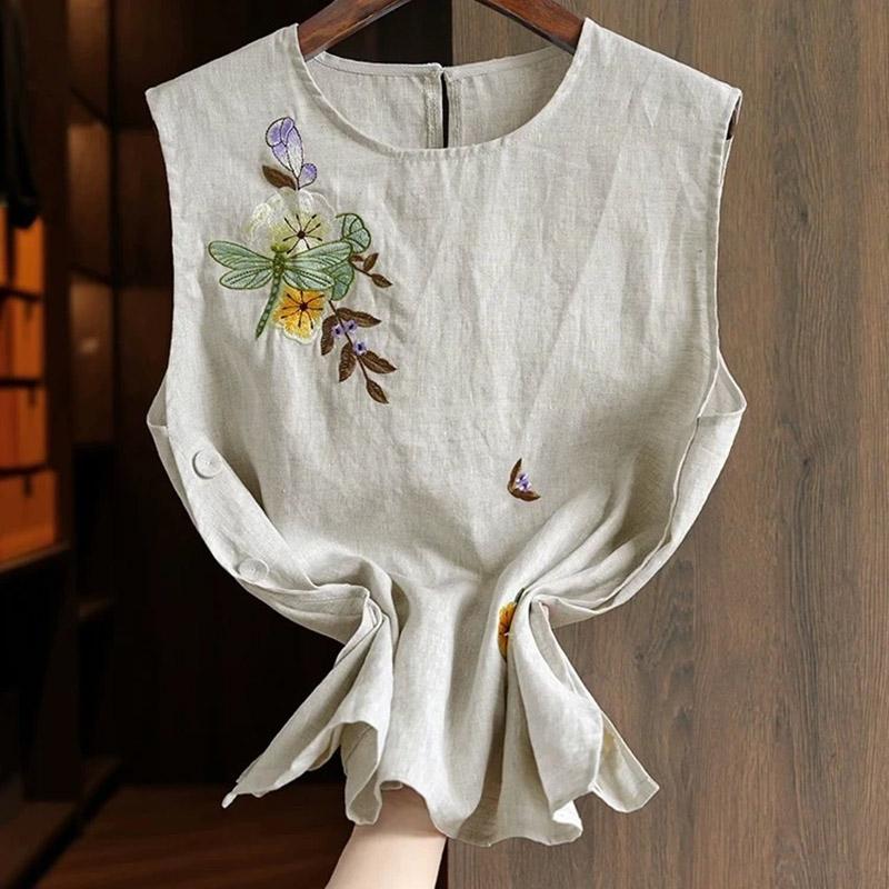 Vest for Women Cotton Sleeveless Tops Cotton Vest Oversize Casual Sleeveless Coat Buttons Camisole Vest